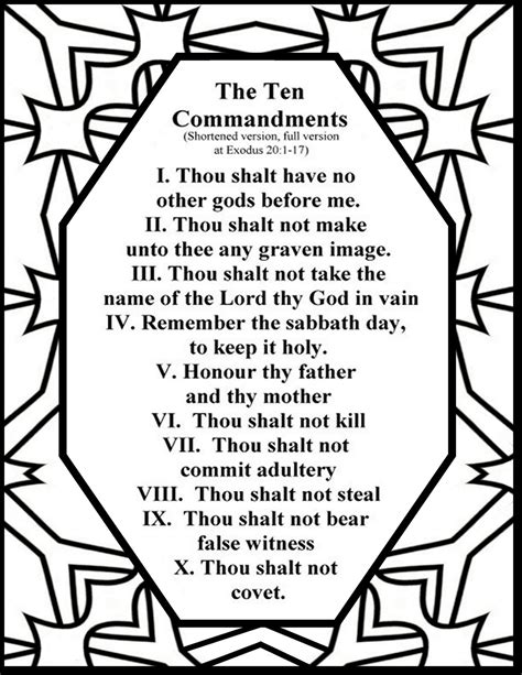 commandments coloring picture sixteenth streets