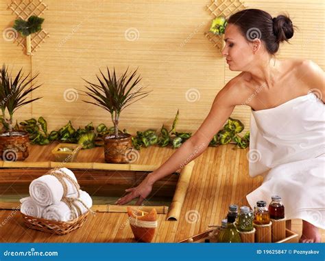 bamboo massage  spa stock image image  beauty