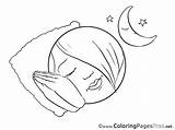 Coloring Pages Smiles Sleeping Girl Sheet Title sketch template