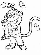 Coloring Dora Pages Explorer Boots Printable Cartoons Beast Donkey Kong Beauty Kids sketch template