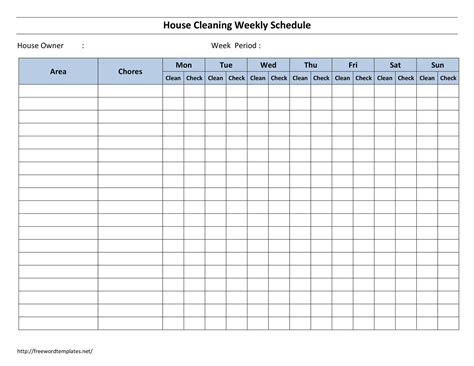 house cleaning checklist template doctemplates