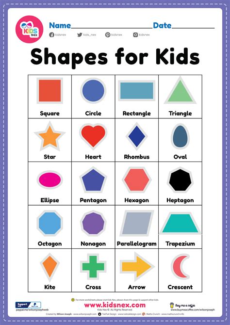 shapes  children  printable   preschool kids
