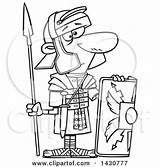 Roman Soldier Cartoon Shield Clipart Illustration Lineart Spear Toonaday Royalty Vector Leishman Ron 2021 sketch template