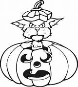 Halloween Coloring Cat Pumpkin Pages Printable Line Drawings Cats Drawing Pumpkins Color Clipart Nyan Cliparts Source Print Coloriage Wildcats Kentucky sketch template