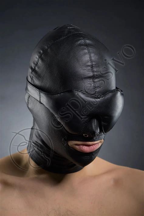 Tight Bdsm Hood With Leather Blindfold And Muffle Gag – Espressivoclub
