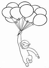 Coloring George Curious Pages Kids Balloons Birthday Bestcoloringpagesforkids Sheets Monkey sketch template