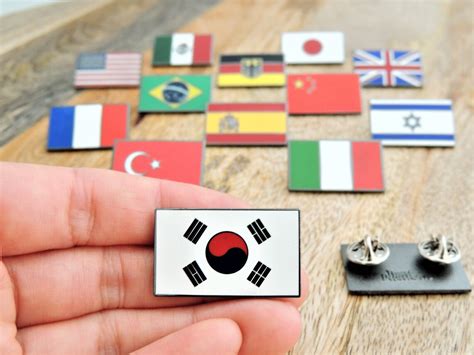 south korea flag lapel pin korean hard enamel flag badge t etsy