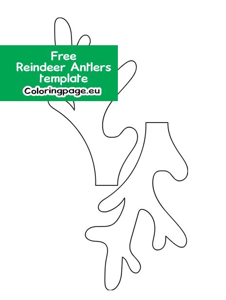 reindeer antlers template  coloring page