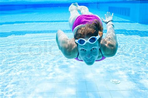 Female Swimmer Underwater In Swimming Stock Image Colourbox