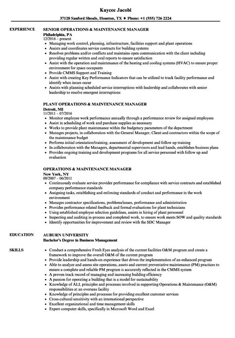 resume sample for maintenance manager this maintenance manager resume