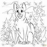 Coloring Shepherd German Pages Supercoloring Dogs Categories sketch template