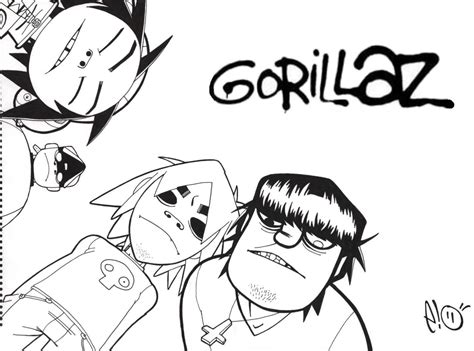 gorillaz  coloring pages coloring pages