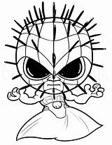 Pinhead Drawing Step Chibi Draw Dragoart Style sketch template