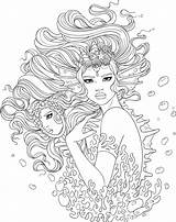 Coloring Pages Transparent Adult Artsy Line Monster Mermaid Sea Colouring Color Fairy Book People Drawings Printable Uncolored Getcolorings Print Getdrawings sketch template