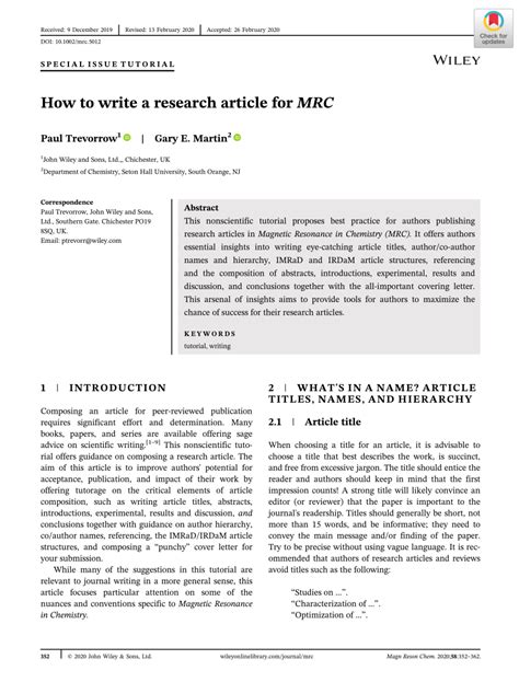 write  research article  mrc