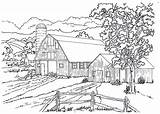 Coloring Pages Country Barn Silo Adult Colouring House Farm Printable Adults Scenes Book Print Dover Living Life Kids Printables Pyrography sketch template