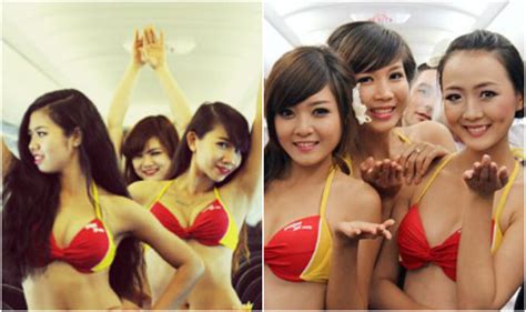Woah Bikini Clad Vietnamese Flight Attendants Entertain Passengers