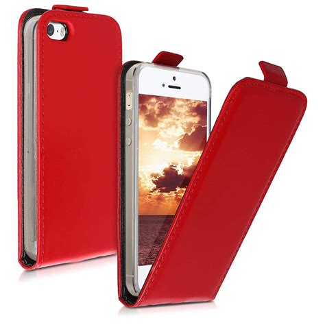kwmobile vertical flip case compatible  apple iphone se gen    pu leather