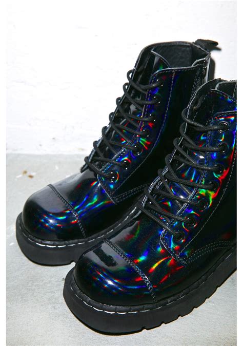 dark iridescent anarchic  eye boots boots punk boots knee high boots