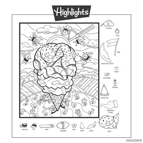 highlights hidden pictures  printables printable templates