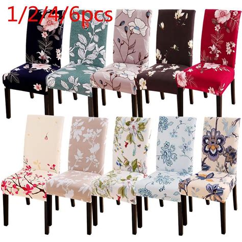 pcs modern printed chair seat covers kitchen slipcover removable    seat covers