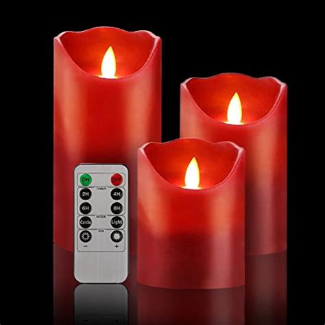 3 Pack Flameless Led Candles With Timer Remote Moving Wick Luminara