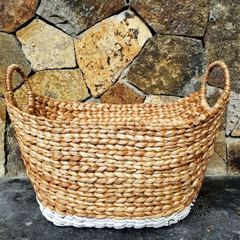 white natural oval shaped water hyacinth basket sets canggu