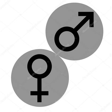 Sex Symbols Gender Woman And Man Flat Symbols Black