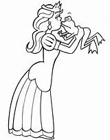 Frog Prince Coloring Pages Princess Clipart Kiss Drawing Printactivities Colorir Para Contos Desenhos Fadas Kissing Color Would Were If sketch template