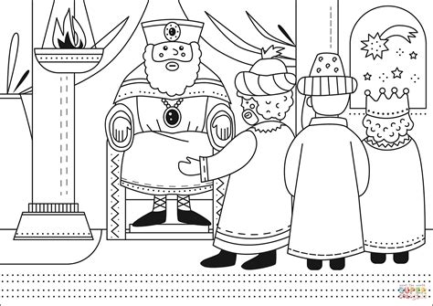 magi  herod coloring page  printable coloring pages