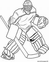 Goalie Coloring Hockey Pages Printable Color sketch template