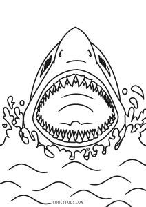 shark open mouth coloring pages coloring pages