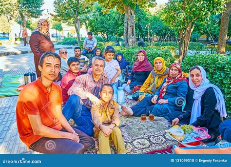 persian family  picnic shiraz iran editorial stock photo image
