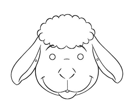 printable sheep face template graphy person thinking child face