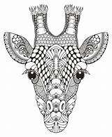 Giraffe Zentangle sketch template