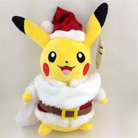 christmas santa claus pikachu pokemon x mas ver plush toy
