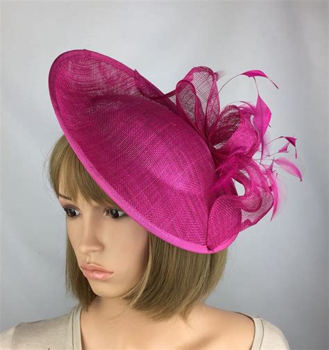 fuchsia pink fascinator hot pink hatinator cerise pink hat etsy