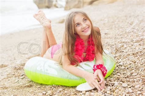 cute smiling teenager girl is wearing stock image colourbox