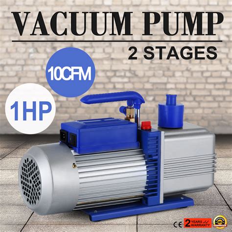 stage vacuum pump rotary vane cfm hp deep hvac ac air tool black