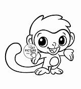 Monkey Coloring Pages Animal Bubakids sketch template