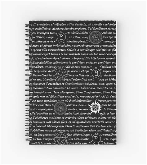 supernatural inspired latin exorcism text spiral notebook  dormousedart redbubble