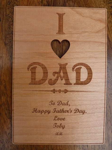 love dad wooden card personalised gifts