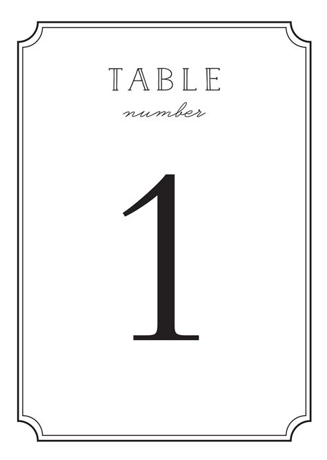 table number template  printable printable templates