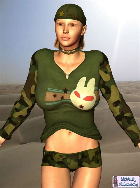 military dresses busty anime babe gives various pose in desert asian porn movies