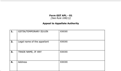 format of gst appeal final to commissioner appeals