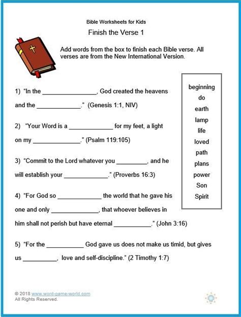 printable books   bible worksheets