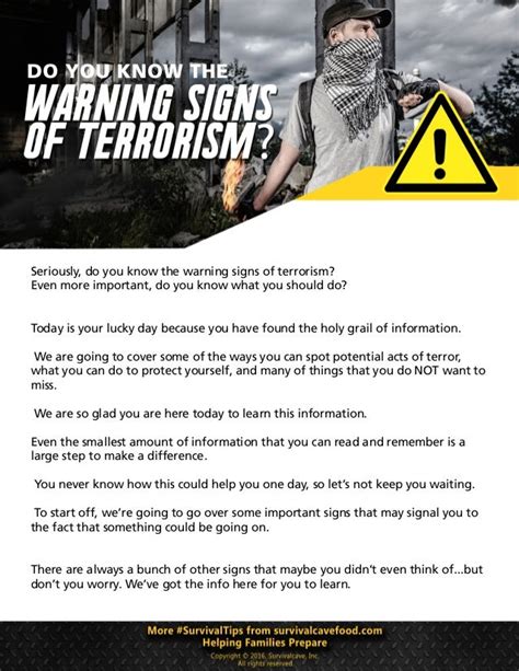 Warning Signs Of Terrorism
