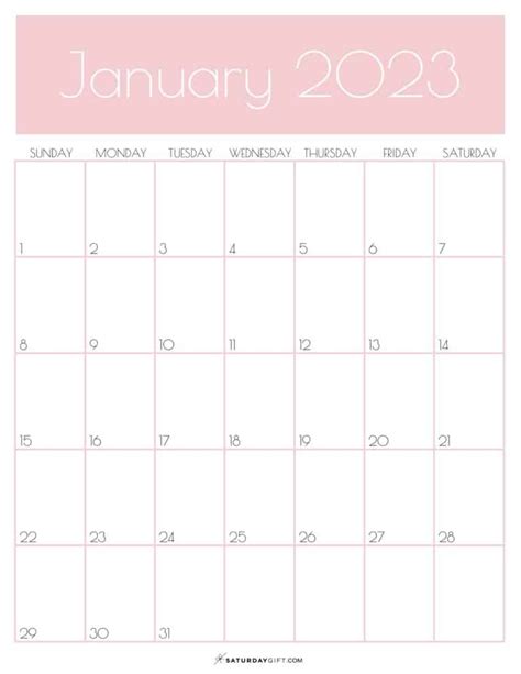 january calendar cute andfree printable january 2023 calendar designs