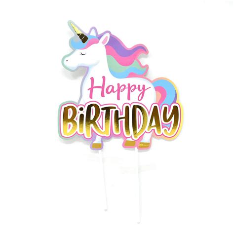 rainbow unicorn happy birthday cake topper    walmartcom