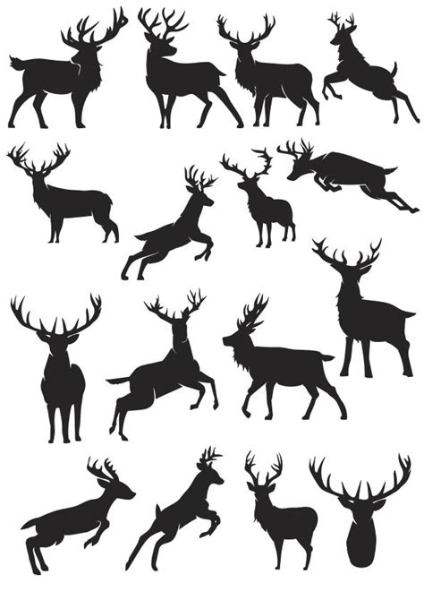 deer silhouette vector collection  vector cdr  axisco